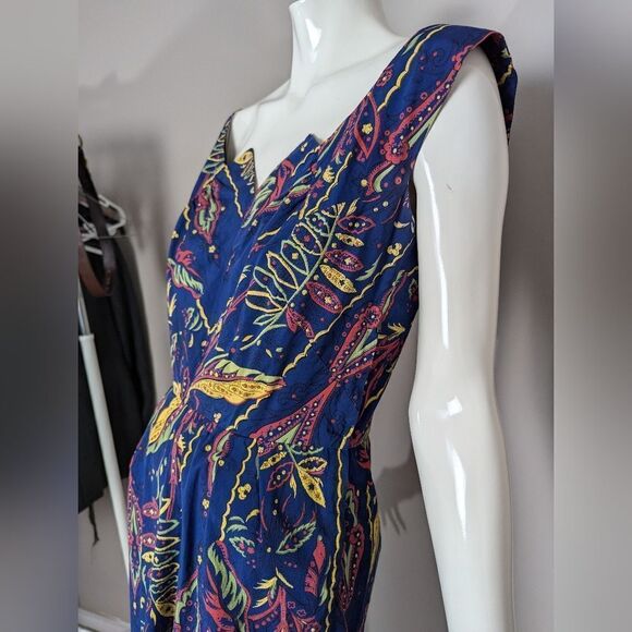 women's vintage dress floral hourglass handmade pencil skirt size 8 - Picture 4 of 11